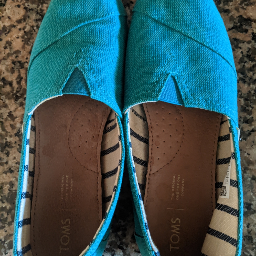 TOMS Women's Vibrant Blue Canvas Flats